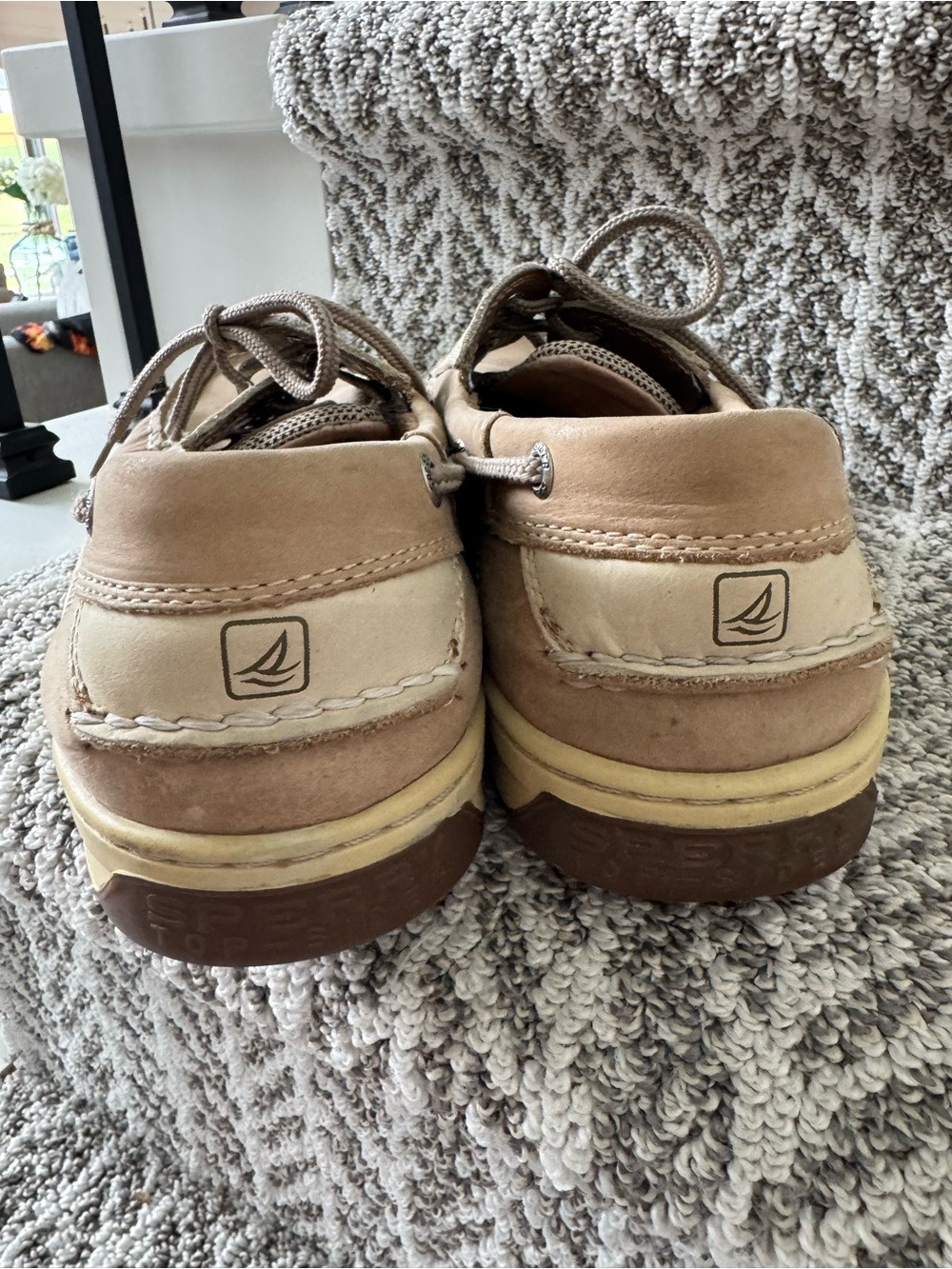 Sperry Top Sliders Men's Suede Boat Shoes in Tan Lace-Up Deck Style Size 11 - Picture 6 of 9